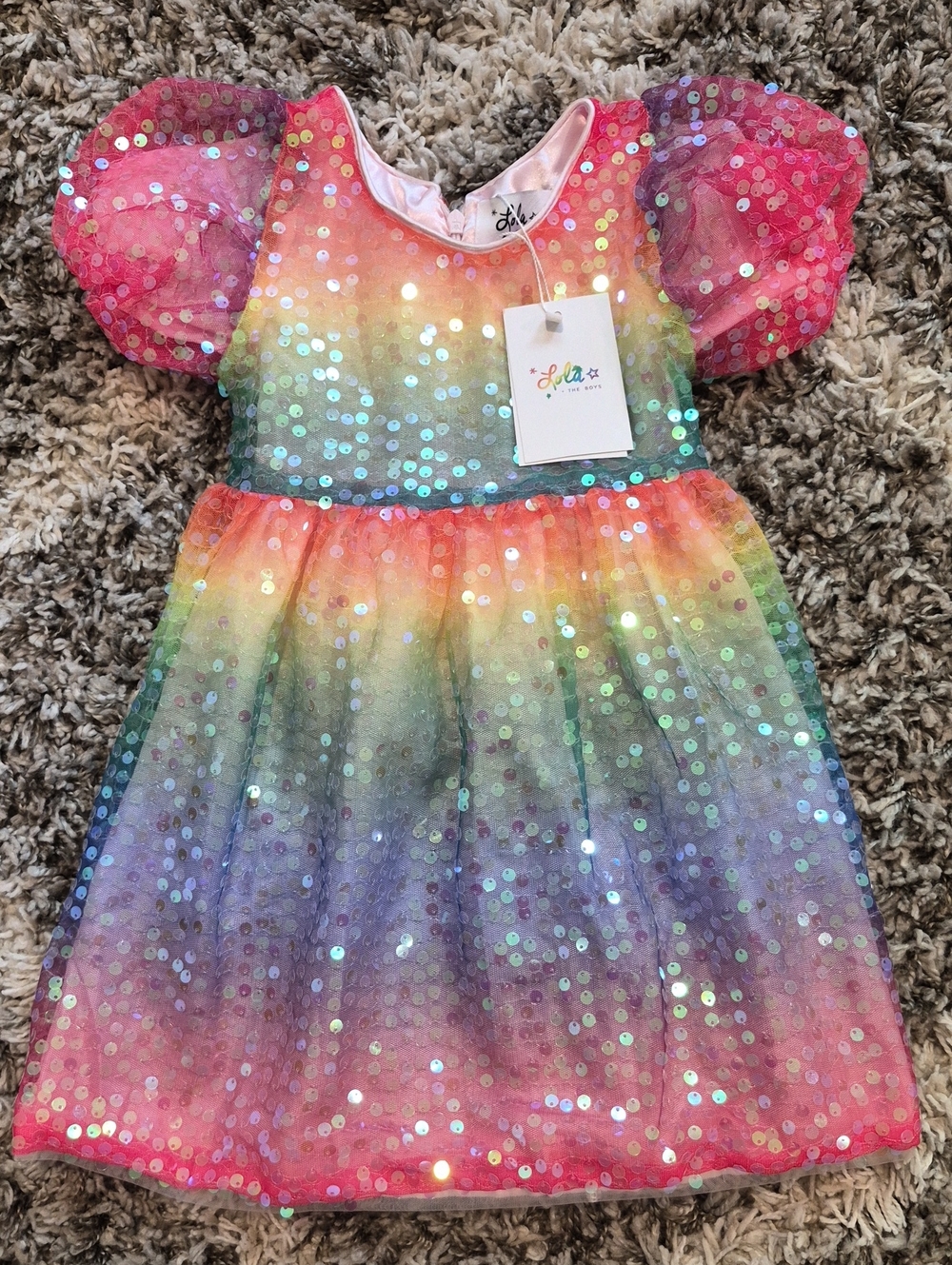Lola + The Boys Rainbow Magic Sequin Dress